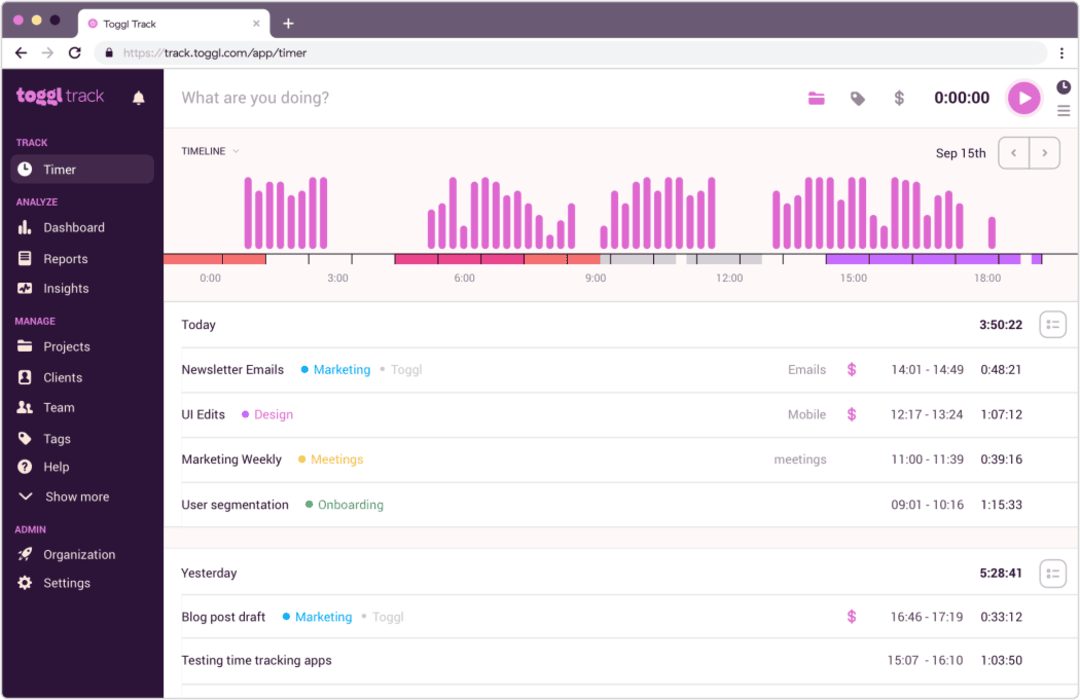 Toggl track tool image