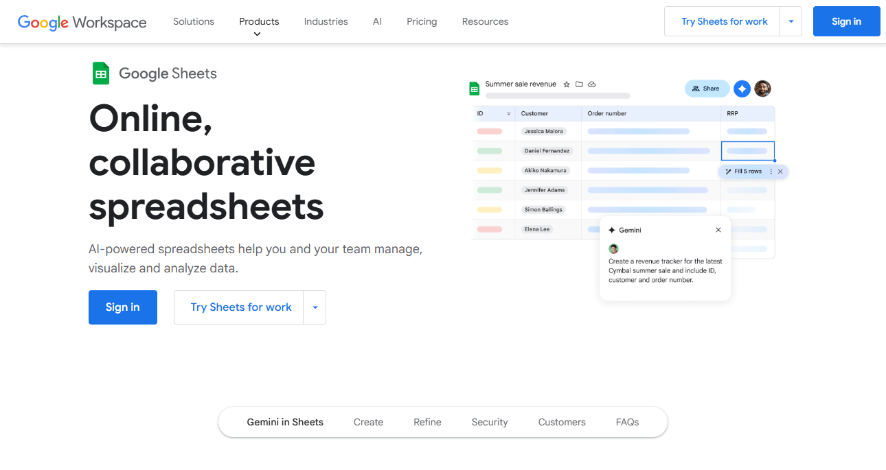 Best free data entry software google sheets